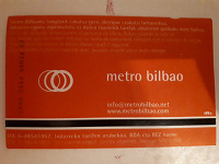 Отдается в дар Билет в метро города Бильбао Испании