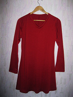 Отдается в дар Новое темно-красное трикотажное платье-туника на размер S-XL