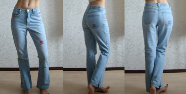 весенние цветущие джинсы