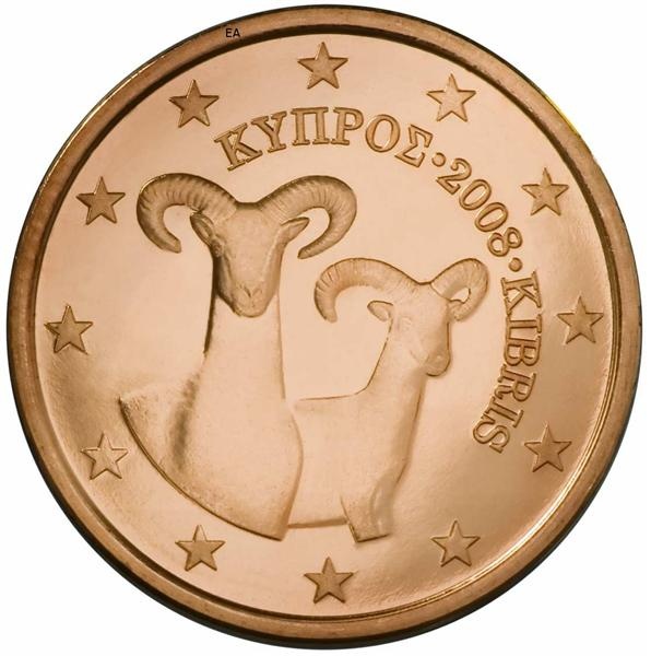 1 евро цент Кипр (2 штуки)