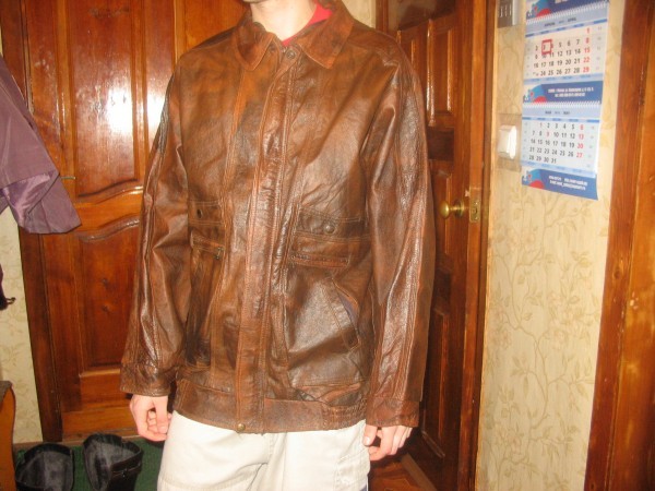 куртка кожаная мужская. размер 46