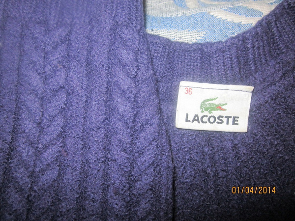 Тёплая кофта Lacoste 36 р-р