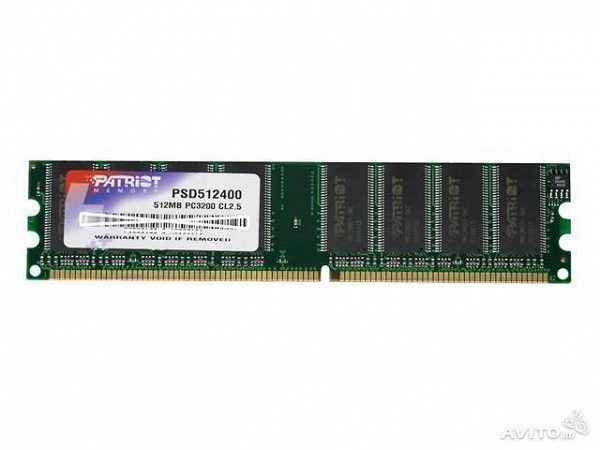Память 512Mb DDR PC-3200 (400 мгц)