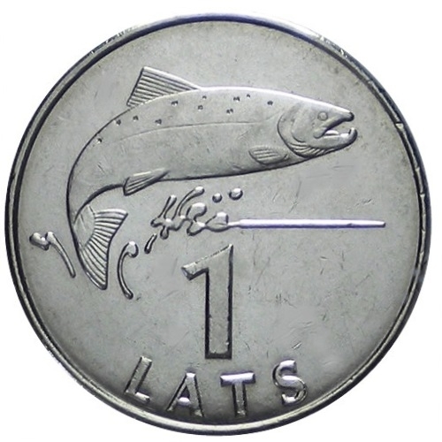 Монета 1 лат