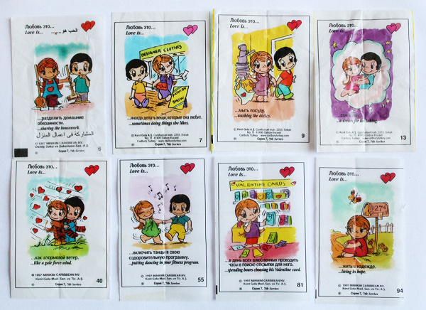Сколько картинок в жвачке love is