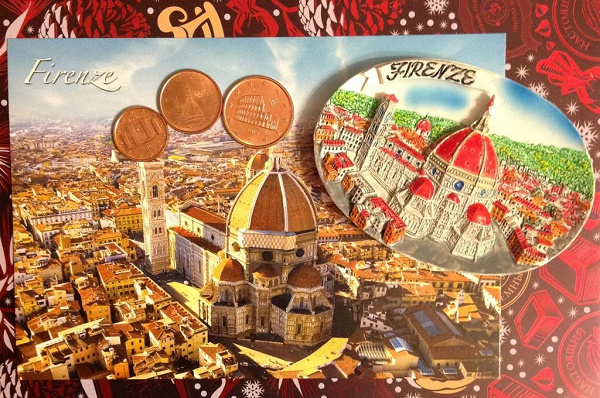 Флорентийский дар — магнит, монеты, открытка
