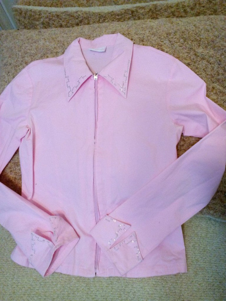 Рубашка розовая на молнии